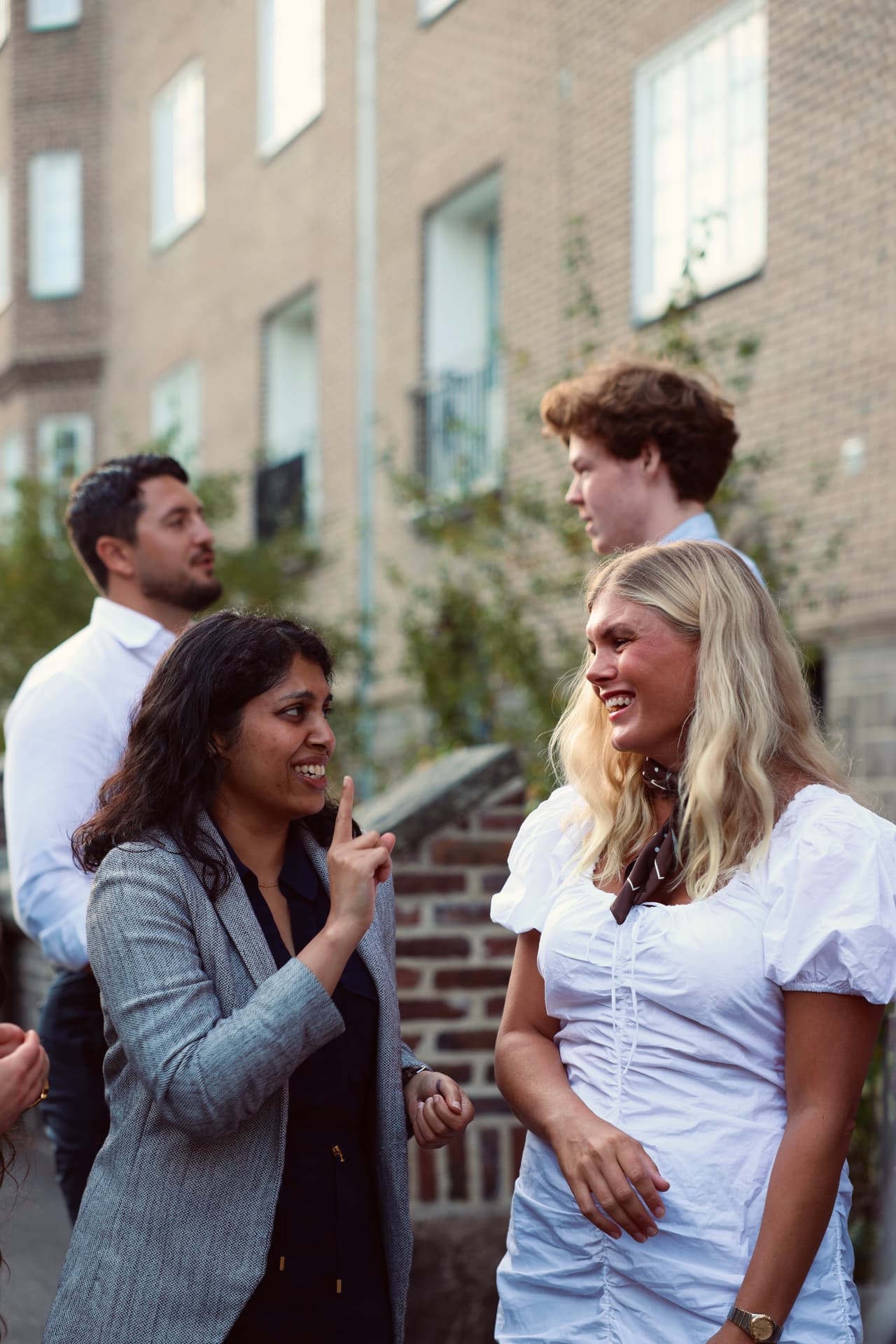 Cetasol team talking outside the office